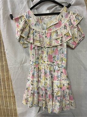 Floral Ruffle Mini Dress - Pink Floral